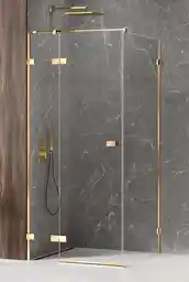 New Trendy Avexa Gold Shine kabina prysznicowa prostokątna 80x90x200 cm szkło przejrzyste lewa EXK 1648