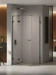 New Trendy Czarna kabina prysznicowa 110x90 lewa EXK-6165 Eventa Black Chrome