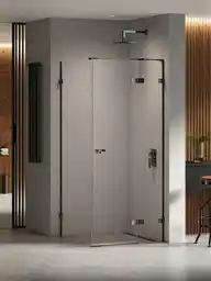 New Trendy Czarna kabina prysznicowa 80x110 prawa EXK-6179 Eventa Black Chrome