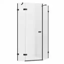 New Trendy Kabina pięciokątna stal szczotkowana 100x80 EXK-3838 Avexa Gunmetal Brushed