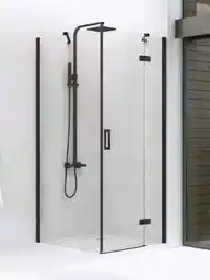 New Trendy kabina prysznicowa kwadratowa 90x90 prawa szkło przejrzyste czarny D-0204A D-0111B