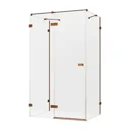 New Trendy Kabina prysznicowa przyścienna lewa 100x100 cm EXK-3705 Avexa Copper Brushed