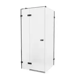 New Trendy Kabina prysznicowa stal szczotkowana lewa 90x80 cm EXK-3325 Avexa Gunmetal Brushed