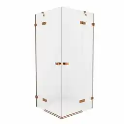 New Trendy Miedziana kabina prysznicowa podwójne drzwi uchylne 120x80 EXK-3685 Avexa Copper Brushed
