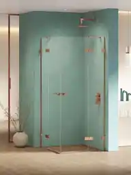 New Trendy Miedziana kabina prysznicowa podwójne drzwi uchylne 120x90 EXK-6451 Eventa Copper Shine