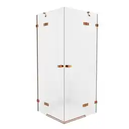 New Trendy Miedziana kabina prysznicowa podwójne drzwi uchylne 90x80 EXK-3670 Avexa Copper Brushed