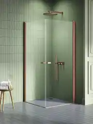 New Trendy Miedziana szczotkowana kabina prysznicowa kwadratowa 90x90 K-2014 New Soleo Copper Brushed