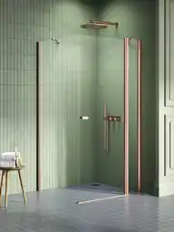 New Trendy Miedziana szczotkowana kabina prysznicowa prostokątna 120x110 K-2005 New Soleo Copper Brushed