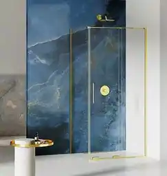 New Trendy Smart Light Gold złota kabina prysznicowa narożna prostokątna 130x110 cm szkło 8 mm drzwi i ścianka boczna L/P wys 200 cm EXK-4246