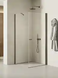 New Trendy New Soleo Gunmetal Brushed kabina prysznicowa kwadratowa 90x90 cm szkło 6 mm, stalowa szczotkowana, wysoka 195 cm