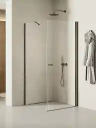 New Trendy Stalowa szczotkowana kabina prysznicowa prostokątna 90x80 K-2138 New Soleo Gunmetal Brushed