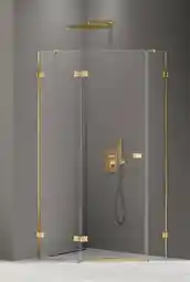 New Trendy Zlota kabina pięciokątna 100x80 EXK-3848 Avexa Gold Shine