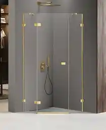 New Trendy Zlota kabina pięciokątna 80x80 lewa EXK-3840 Avexa Gold Shine