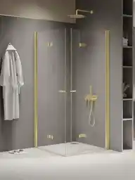 New Trendy Złota kabina prostokątna składana 80x100 K-1950 New Soleo Light Gold