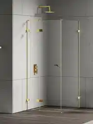 New Trendy Złota kabina prysznicowa 120x90 lewa EXK-4715 Eventa Gold Shine