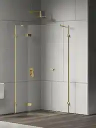 New Trendy Złota kabina prysznicowa pięciokątna lewa 90x90 EXK 4834 Eventa Gold Shine