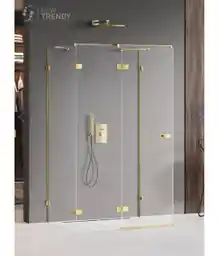 New Trendy Złota kabina prysznicowa przyścienna prawa 90x100 cm EXK-2133 Avexa Gold Shine