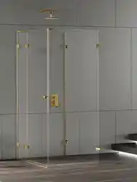 New Trendy Złota kabina przyścienna z bocznym wejściem 100x80 EXK-4820 Eventa Gold Shine