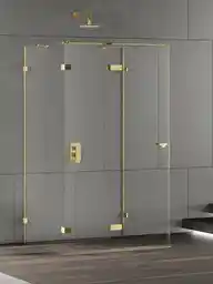 New Trendy Złota przyścienna kabina prysznicowa lewa 100x80 EXK-4804 Eventa Gold Shine