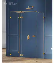 New Trendy Złota szczotkowana kabina prysznicowa przyścienna lewa 90x70 cm EXK-3076 Avexa Gold Brushed