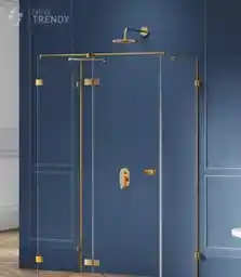 New Trendy Złota szczotkowana kabina prysznicowa przyścienna prawa 110x120 cm EXK-3123 Avexa Gold Brushed