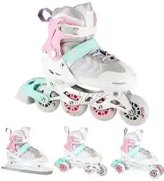 Nils Extreme Rolki 2w1 NH18192 white/pink 39-43