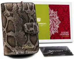 Peterson Skórzany damski portfel PTN BS-602 SNAKE