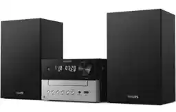 Philips Wieża TAM3205M 12 Czarna, Odtw.CD, BT, FM, Wejście USB, 2-drożny system głośnikowy Bass Reflex
