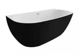 Polimat Risa Wanna wolnostojąca przyścienna 170x80 cm czarny mat 00443