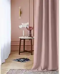 Room99 ZASŁONA ZACIEMNIAJĄCA LAUREL - PUDROWY RÓŻ 180x280 PRZELOTKA
