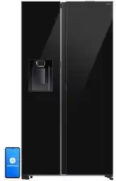 SAMSUNG Chłodziarko-zamrażarka Side by RS80F64JEBEO Czarne szkło