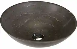 Sapho Blok Umywalka nablatowa 40 cm kamienna ciemny kamień mat 2401-02