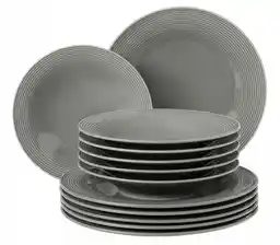 Seltmann Beat Color Glaze 12 elementów Szary Zestaw obiadowy