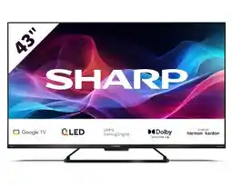 Sharp 43GR8765E 43 cale QLED 4K 144Hz Google TV Dolby Vision Dolby Atmos DTS X HDMI 2.1 DVB-T2 Telewizor LED