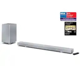 Sharp Soundbar HT-SBW55121 Srebrny 5.1.2-kanałowy, Bezprzewodowy Subwoofer