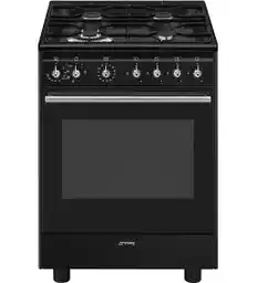 Smeg Classica CX61GMBL kuchnia gazowo elektryczna termoobieg 60 cm, sterowanie mechaniczne, stal nierdzewna