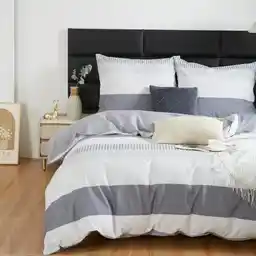 Spod Igły I Nitki Pościel 140x200 Poszewka 70X80 Dwustronna Satyna Bawełniana Komplet Paski