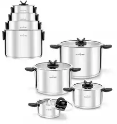 Starke Pro Komplet Garnków Składane Uchwyty Indukcja Duży Secare 8 el