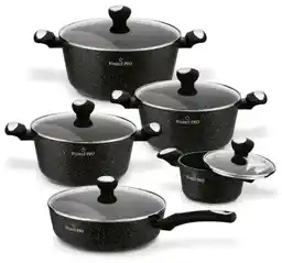 Starke Pro Zestaw Garnek Patelnia Pokrywki Indukcja Strappo Marble 10 el