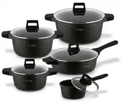 Starke Pro Zestaw garnków Brick Marble 10EL garnki Rondel Patelnia Marmur