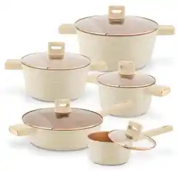 STARKE PRO Zestaw garnków Starlet Beige 10 elementów