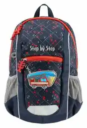 Step by Step plecak junior Kiga Maxi Fire Truck Finn niebiesko czerwony, wodoodporny, ergonomiczny, z licznymi kieszeniami, certyfikat OEKO-TEX