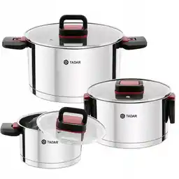 Tadar Zestaw Garnków Indukcja ze Składanymi Uchwytami Stalowe Evocook 6 el