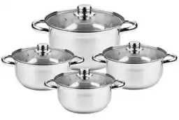 TADAR Zestaw garnków nierdzewnych Selva 8 el.