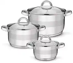 Tadar Zestaw Garnków z Pokrywkami Stal Indukcja Roger 16/20/24 1,8/3,5/5,9L