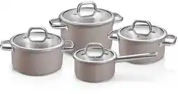 Tescoma 780111 zestaw 8-częściowy zestaw garnków z pokrywkami Delight Taupe