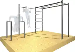 Underfit Drabinka gimnastyczna ogrodowa z drążkiem i poręczami OCYNK Street workout UF9888