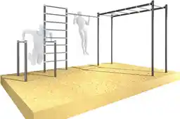 Underfit Drabinka gimnastyczna ogrodowa z drążkiem i poręczami OCYNK Street workout UF9889