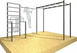 Underfit Drabinka gimnastyczna ogrodowa z drążkiem i poręczami OCYNK Street workout UF9890