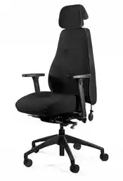 Unique Fotel Obrotowy Ice Czarny Biurowy Ergonomiczny Tkanina